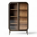 Vitrine van glas en metaal voor de woonkamer - 80 x 40 x 120cm
