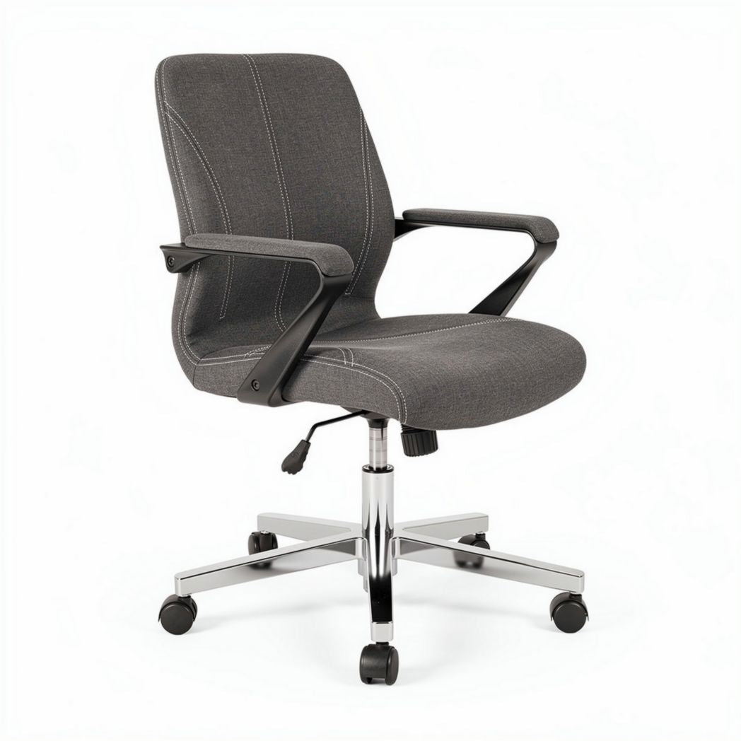 Bureau stoel met armleuningen voor kantoor - stof en metaal - 55 x 60 x 100cm