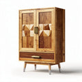 Kast van gemengd hout voor de opslag in de woonkamer - 80 x 40 x 120cm